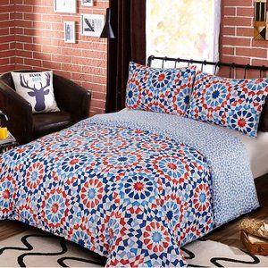 NTBAY 3-Pcs King Geometric Duvet Cover Set